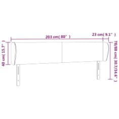 Vidaxl Čelo postele so záhybmi tmavomodrá 203x23x78/88 cm zamat