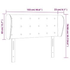 Vidaxl Čelo postele so záhybmi sivohnedý 103x23x78/88 cm látka