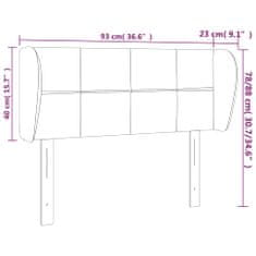 Vidaxl Čelo postele so záhybmi tmavosivé 93x23x78/88 cm zamat