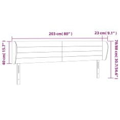 Vidaxl Čelo postele so záhybmi bledosivé 203x23x78/88 cm látka