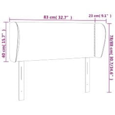 Vidaxl Čelo postele so záhybmi krémový 83x23x78/88 cm umelá koža