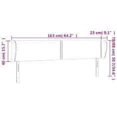 Vidaxl Čelo postele so záhybmi čierne 163x23x78/88 cm zamat