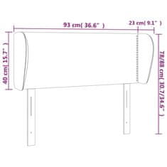 Vidaxl Čelo postele so záhybmi tmavosivé 93x23x78/88 cm zamat