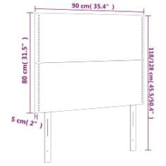 Vidaxl Čelá postele 2 ks bledosivé 90x5x78/88 cm zamat