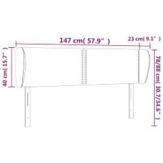 Vidaxl Čelo postele so záhybmi tmavomodrá 147x23x78/88 cm zamat