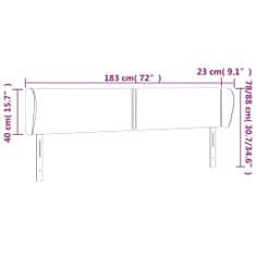 Vidaxl Čelo postele so záhybmi bledosivé 183x23x78/88 cm zamat