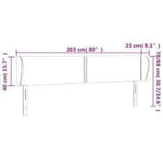 Vidaxl Čelo postele so záhybmi tmavomodrá 203x23x78/88 cm zamat