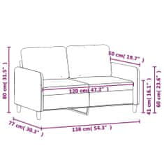 Petromila vidaXL 2-miestna pohovka tmavozelená 120 cm zamat