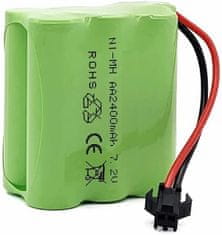 YUNIQUE GREEN-CLEAN 7.2V 2400mAh RC NiMH batéria s USB nabíjacím káblom a 2P SM konektorom, pre RC Car RC tankové RC člny