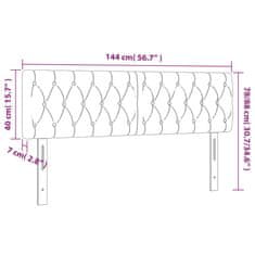 Vidaxl Čelá postele 2 ks tmavohnedé 72 x 7 x 78/88 cm látka