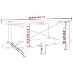 Vidaxl Konferenčný stolík biely 110x48x40 cm spracované drevo