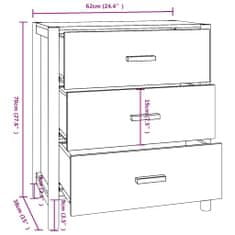 Vidaxl Komoda čierna 62x38x70 cm spracované drevo