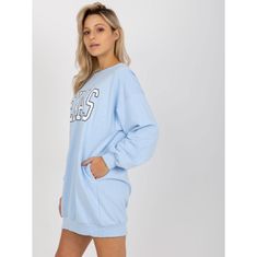 Ex moda Dámska mikina s nápisom oversize ELLE svetlo modrá EM-BL-U719.82P_392529 Univerzálne