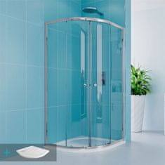Mereo Sprchový set: sprchovací kút, 90x90x185 cm, sklo číre, SMC nízka vr. sifónu CK35123ZN - Mereo