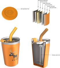 Carl Oscar Detský termohrnček TEMP Tumbler 0,25 l - oranžový