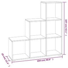 Vidaxl Knižnica v tvare schodov dymový dub 107 cm spracované drevo