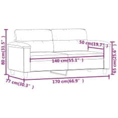 Petromila vidaXL 2-miestna pohovka bledosivá 140 cm mikrovlákno