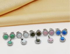 Brilio Silver Nádherný set šperkov s opálmi SET231W (náušnice, prívesok)