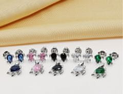 Brilio Silver Hravý strieborný set šperkov so zirkónmi Korytnačka SET233W (náušnice, prívesok)