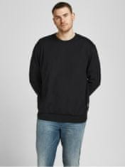 Jack&Jones Plus Pánska mikina JJENOA 12182567 Black (Veľkosť 5XL)