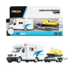 Toi Toys Toi Toys METAL Karavan s prívesom a snežným skútrom