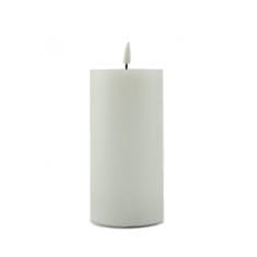 DecoLED LED sviečka, vosková, 7,5 x 12,5 cm, biela