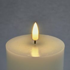 DecoLED LED sviečka, vosková, 7,5 x 10 cm, biela