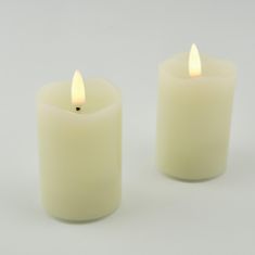DecoLED LED sviečka, vosková, 5 x 7 cm, mandľová, set 2 ks