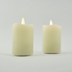 DecoLED LED sviečka, vosková, 5 x 7 cm, mandľová, set 2 ks