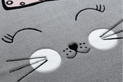 Dywany Łuszczów Detský kusový koberec Petit Cat crown grey kruh 120x120 (priemer) kruh