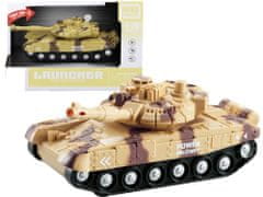 Lean-toys Vojenský tank Armáda 1:20 Hnedé zvukové svetlá Moro