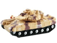 Lean-toys Vojenský tank Armáda 1:20 Hnedé zvukové svetlá Moro