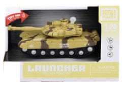 Lean-toys Vojenský tank Armáda 1:20 Hnedé zvukové svetlá Moro