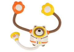 Lean-toys Kozmonaut plyšový medvedík na kúpanie do vody so sprchou na batérie