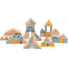 Viga Toys PolarB Drevené mestské bloky 50 kusov Montessori