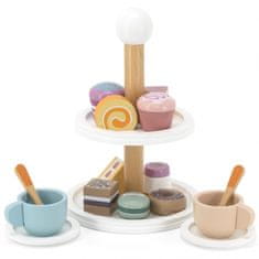 Viga Toys PolarB Drevený tanier s koláčikmi Cookies Coffee set of 15 acc