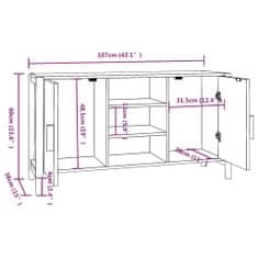 Petromila vidaXL Komoda 107x38x60 cm spracované drevo