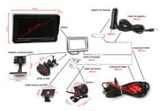 SEFIS P-9 zadná a parkovacie auto AHD kamera s 4,3" displejom