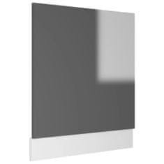 Vidaxl Dvierka na umývačku, lesklé sivé 59,5x3x67 cm, kompozitné drevo