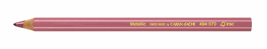 Caran´d Ache Pastelka "Metallic", ružová - scarlet, maxi, šesťhranná, 494.070