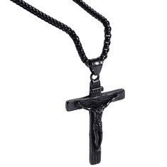 IZMAEL Náhrdelník Glaube Cross-Čierna KP22861