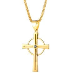 IZMAEL Náhrdelník Modern Cross-Zlatá KP22855