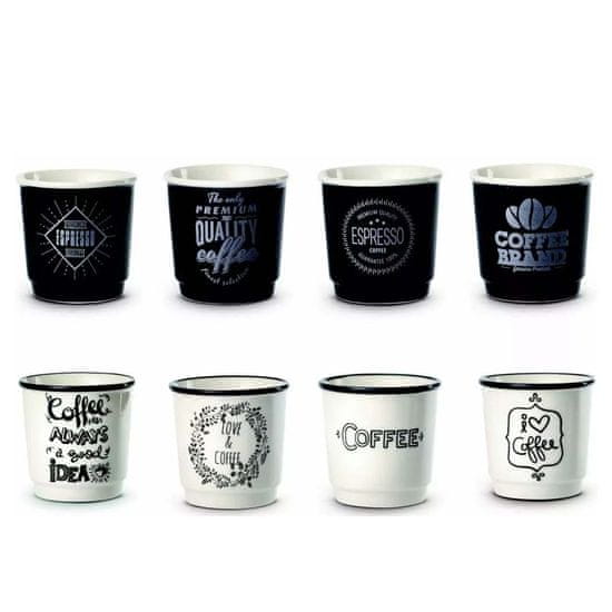 WD Lifestyle porcelánové poháriky na espresso, 100 ml, set 8 ks