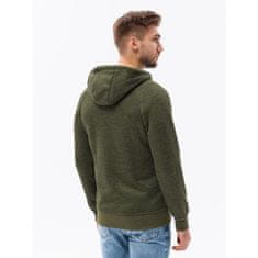 OMBRE Pánska mikina na zips ALBARIC olivová MDN120694 XL