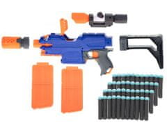KIK KX6147 Detský guľomet na penové šípy Blaze Storm + zásobník + zameriavač + 48 šípov
