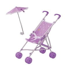 Teamson Olivia's Little World - Kočík pre bábiky so slnečníkom - fialový / hviezdičky