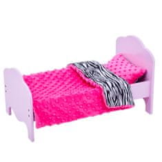 Teamson Olivia's Little World - Malá princezná 18 "bábika Klasická jednolôžková posteľ ružová a posteľná súprava-Zebra Prints