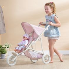 Teamson Detský kočík pre bábiky Polka Dots Princess Twin Jogging-Pink & G