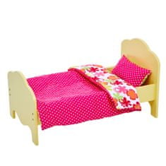 Teamson Olivia's Little World - bábika Little Princess 18" Classic Single Bed Yellow & Bedding Set-Summer Flower