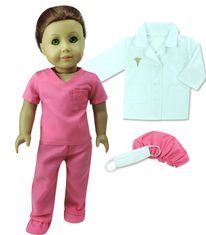 Teamson Sophia's - 18" bábika - Fuksiový lekársky plášť a laboratórna bunda - Hot Pink